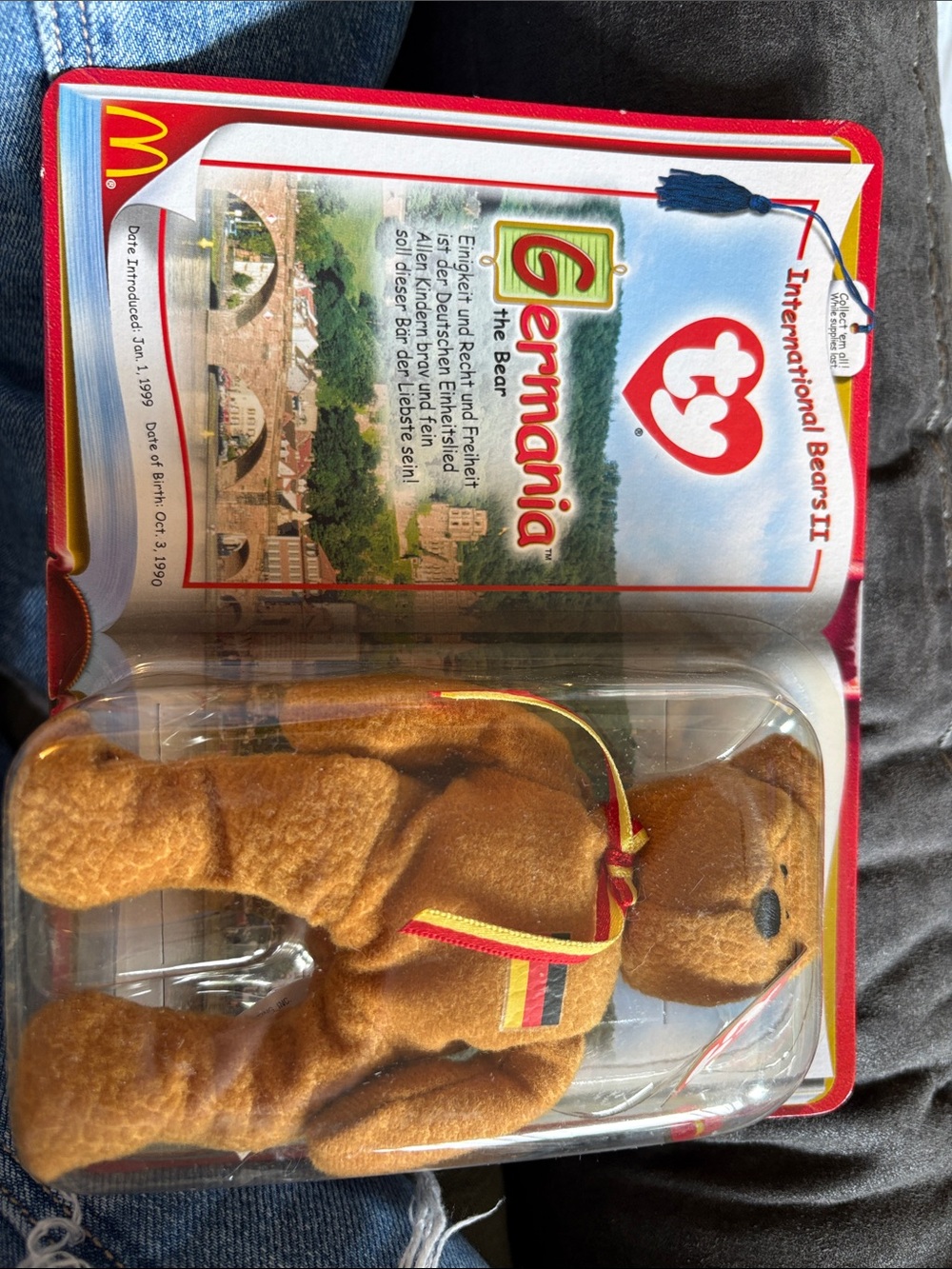 Ty Germania Bear Plush with Red, Yellow & Black Ribbon